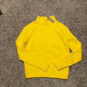Yellow cashmere turtleneck sweater